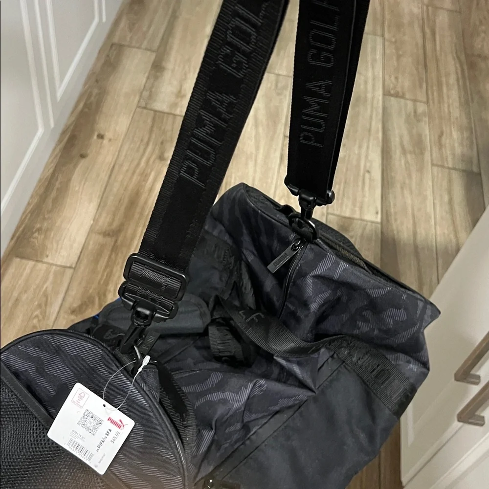 Puma Black/Camo Golf Barrel Sports Bag NWT